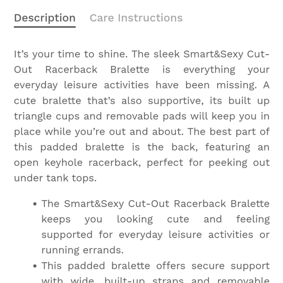 2 New Bralettes Smart & Sexy, S, Cotton & Satin Racerback, pads, stretch, plunge - Picture 13 of 16